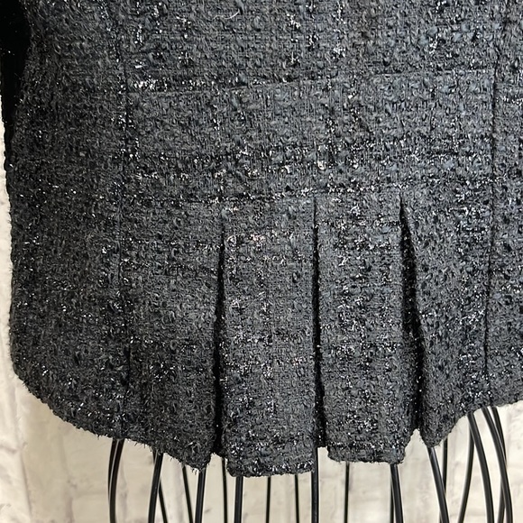 B Wear by Byer California Blazer 3/4 Sleeve Black & Metallic Silver Thread Tweed - Picture 10 of 13